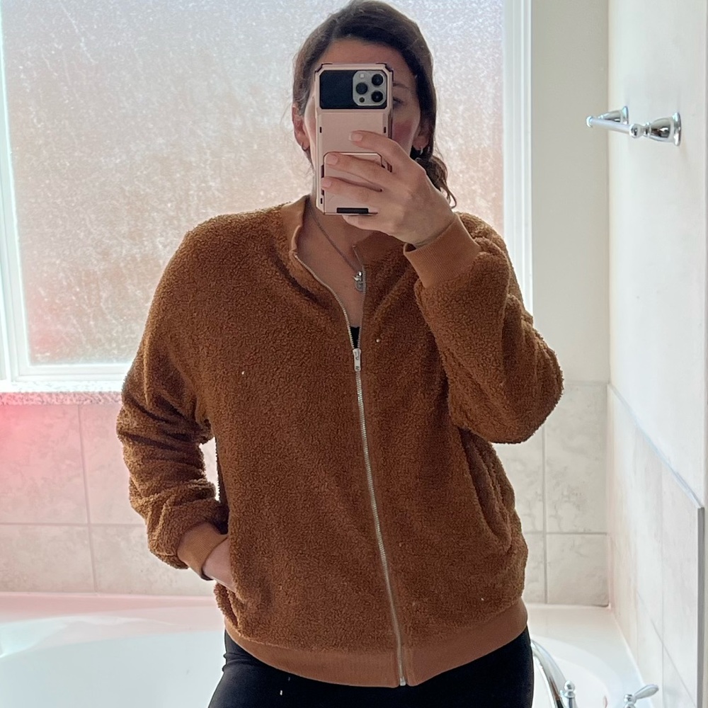 Baseball Style Jacket - Camel Color Size L